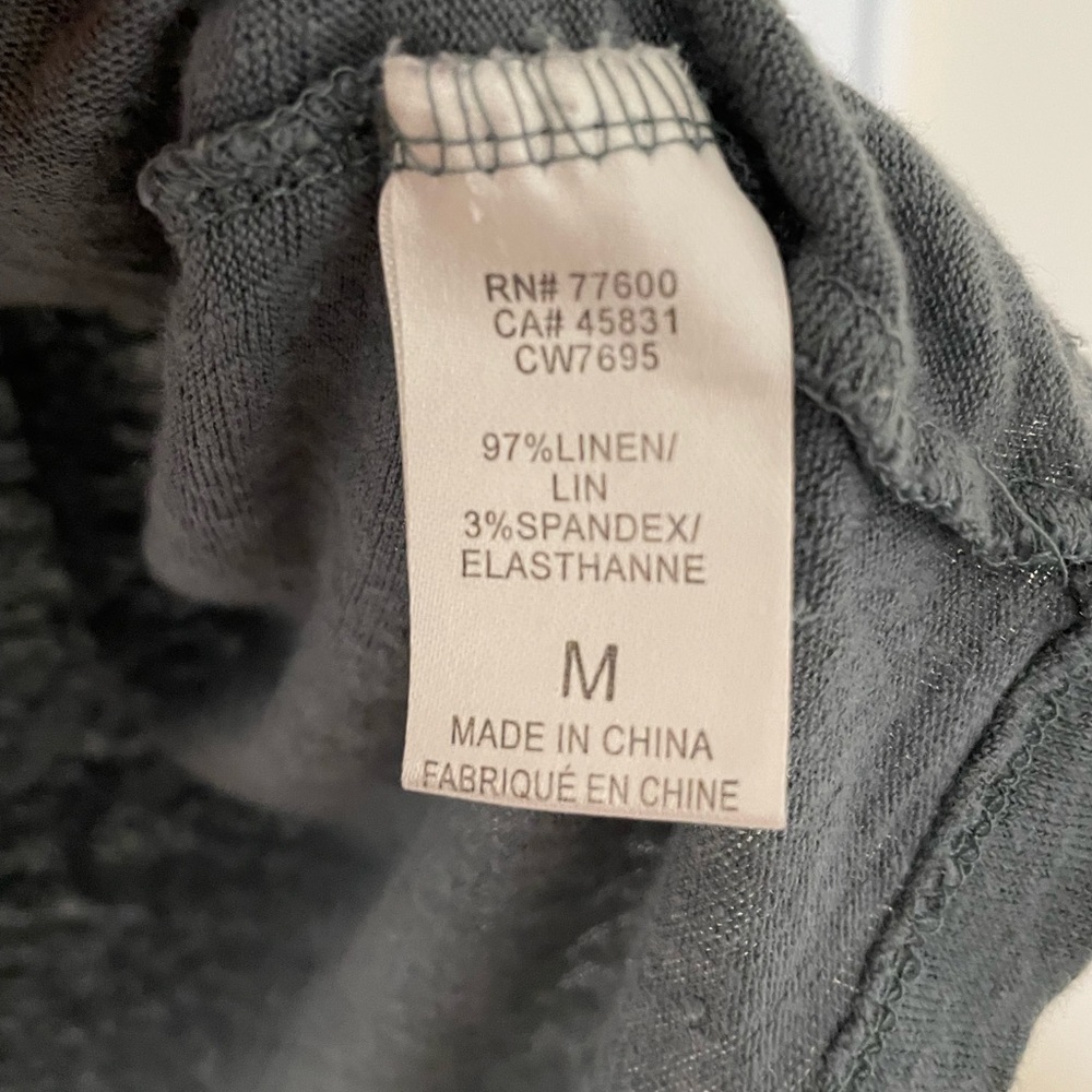 Anthropologie x Chaser Shirt Womens Medium Linen Seven Seas Tee Gray Blue - Picture 3 of 5